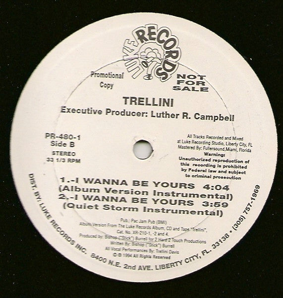 Trellini : I Wanna Be Yours (12", Single, Promo)