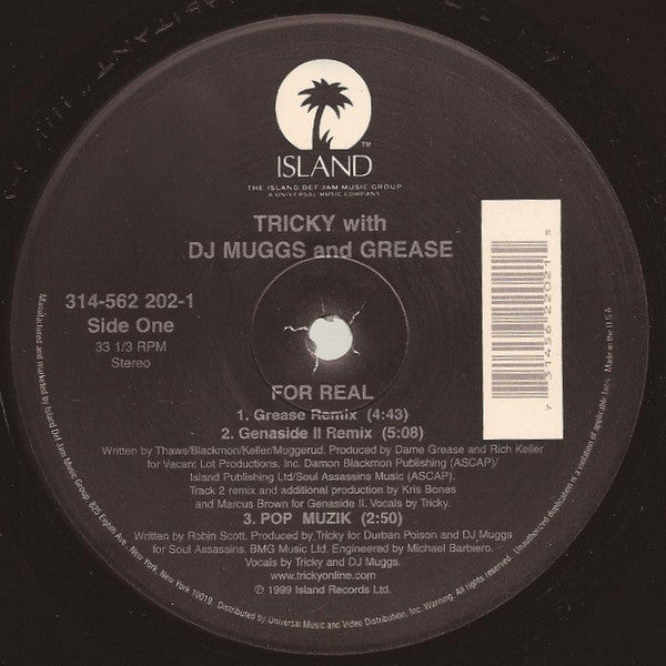 Tricky With DJ Muggs And Dame Grease : For Real (12", Ltd)