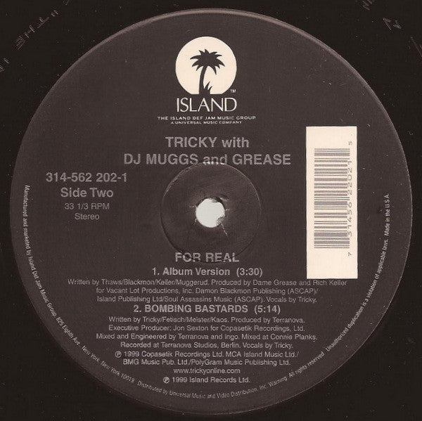 Tricky With DJ Muggs And Dame Grease : For Real (12", Ltd)