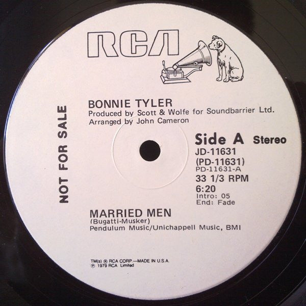 Bonnie Tyler : Married Men (12", Single, Promo)