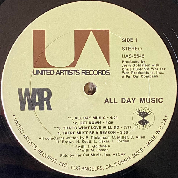 War : All Day Music (LP, Album, Pit)