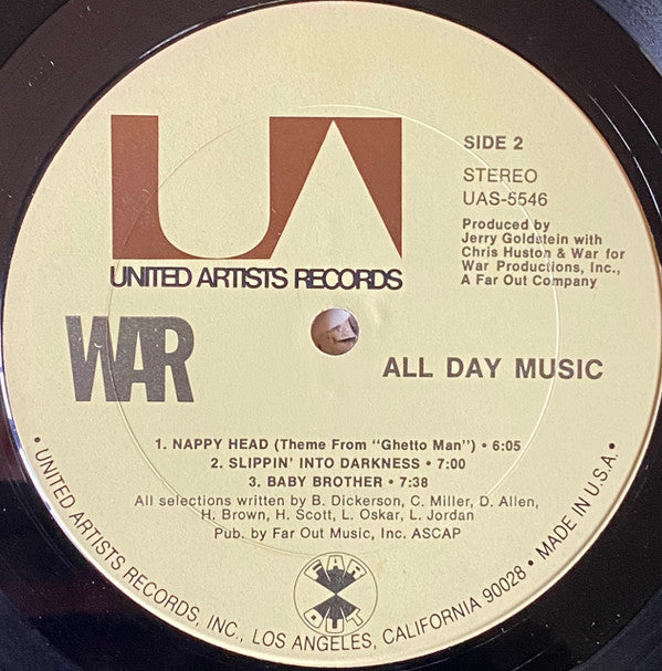 War : All Day Music (LP, Album, Pit)