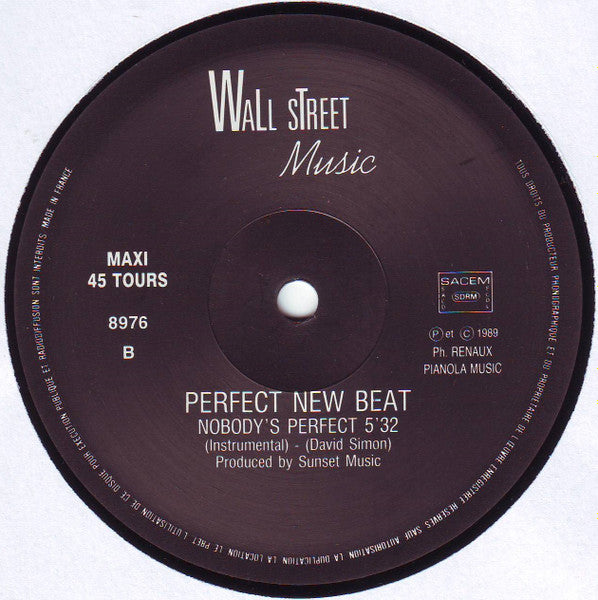 Perfect New Beat : Nobody's Perfect (12", Maxi, M/Print)