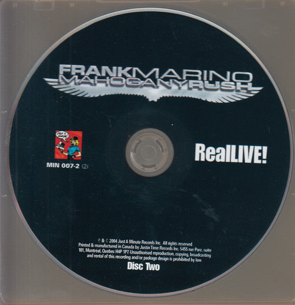 Frank Marino & Mahogany Rush : Real Live! (2xCD, Album)