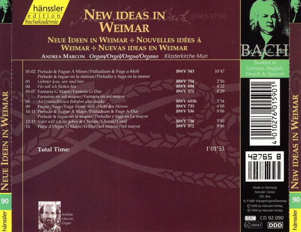 Andrea Marcon : New Ideas In Weimar (CD)