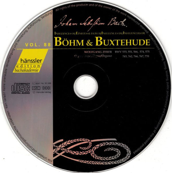 Wolfgang Zerer : Böhm & Buxtehude (CD)