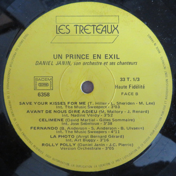 Daniel Janin, Son Orchestre, Ses Chanteurs* : 13 Super Succès - Un Prince En Exil (LP)