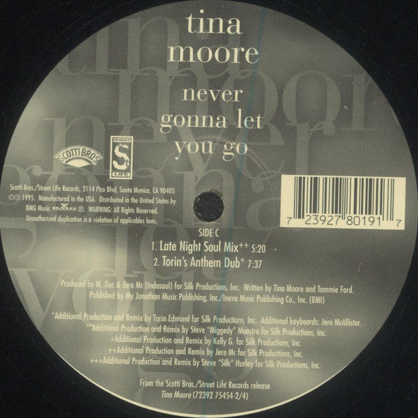 Tina Moore : Never Gonna Let You Go (The Hurley Dance Mixes) (2x12")