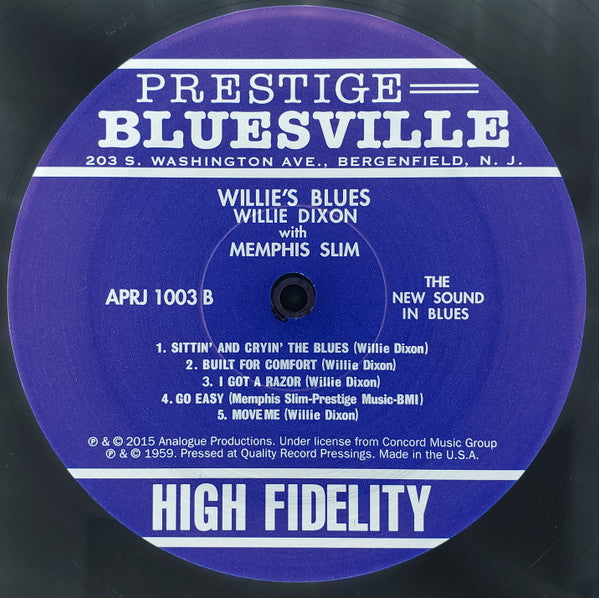 Willie Dixon With Memphis Slim : Willie's Blues (LP, Album, Ltd, RE, RP, 200)