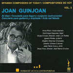 the album cover for Anna Ricci - José Luis Temes - Edmon Colomer - Spanish Composers Of Today Vol. 3 - Joan Guinjoan