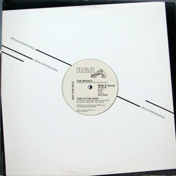 The Breaks (2) : Fire In The Wire (12", Single, Promo)