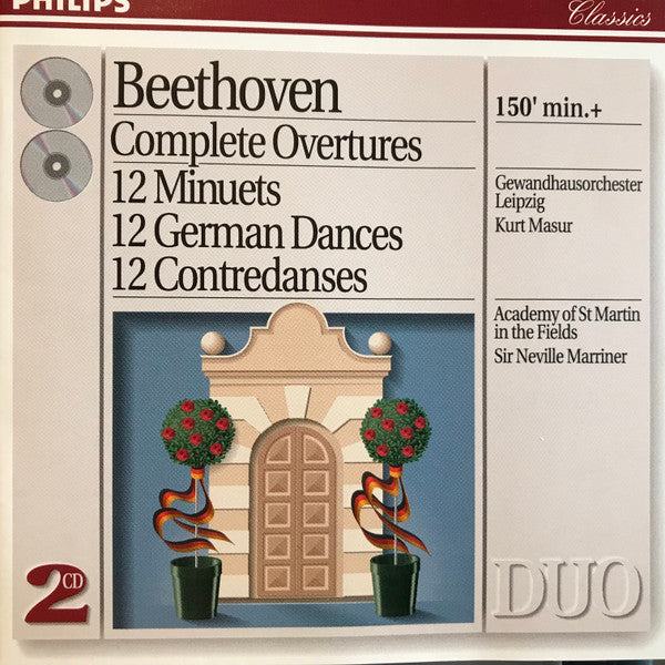 Beethoven* - Kurt Masur, Gewandhausorchester Leipzig - Sir Neville Marriner, The Academy Of St. Martin-in-the-Fields : Complete Overtures / 12 Minuets / 12 German Dances / 12 Contredanses (2xCD, Comp, Club, RE)