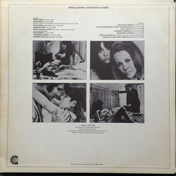 Arlene Tiger Featuring Clay Pitts Orchestra : Female Animal (The Original Motion Picture Soundtrack) (LP, Album)