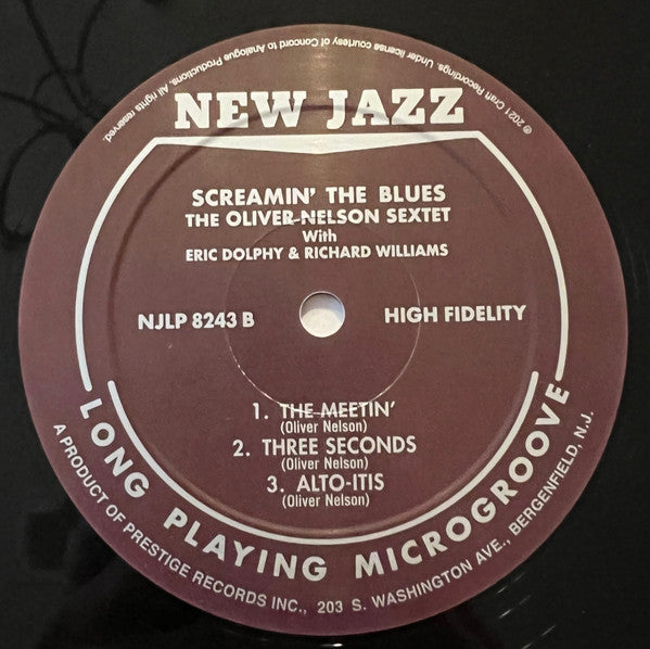 Oliver Nelson Sextet* Featuring: Eric Dolphy / Richard Williams : Screamin' The Blues (LP, Album, RE, RM, RP, 200)