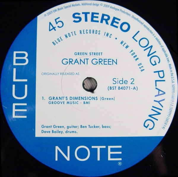 Grant Green : Green Street (2x12", Album, Ltd, Num, RE, RM, 180)