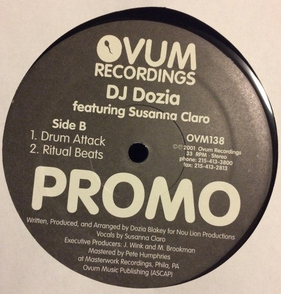 DJ Dozia Featuring Susanna Claro : The Ritual (12", Promo)