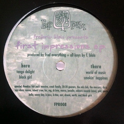 Fred Everything : First Impressions E.P. (12", EP)