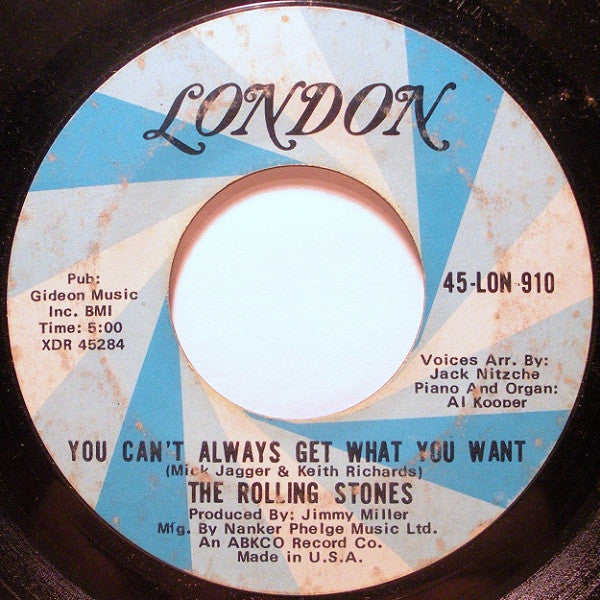 The Rolling Stones : Honky Tonk Women / You Can't Always Get What You Want (7", Single, Styrene, Ter)