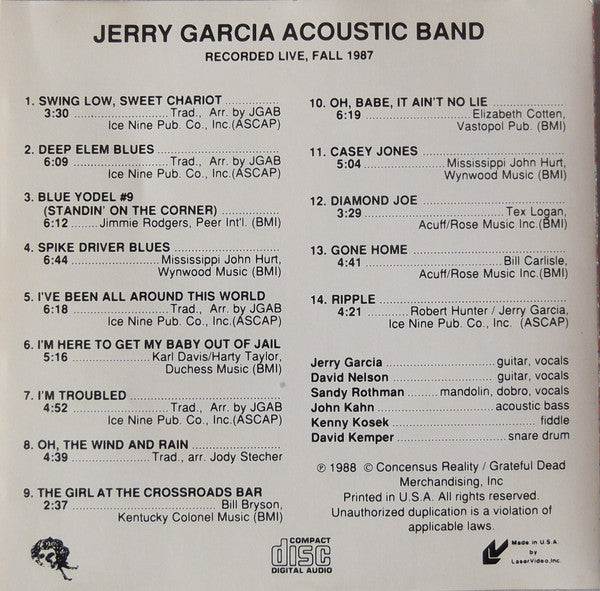 Jerry Garcia Acoustic Band : Almost Acoustic (CD, Album)