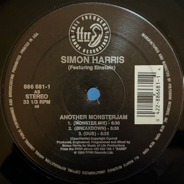 Simon Harris : Another Monster Jam / (I've Got Your) Pleasure Control (12")
