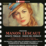 the album cover for Puccini / Tebaldi / Monaco / Ocdasc / Pradelli - Manon Lescaut