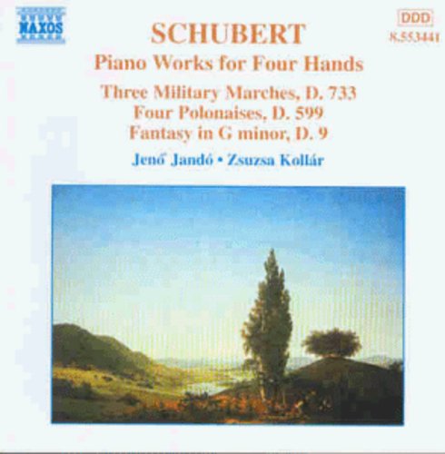 the album cover for JenÅ‘ Jandó - Piano Works for 4 Hands / Three Military Marches