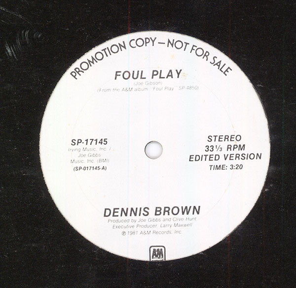 Dennis Brown : Foul Play (12", Promo)
