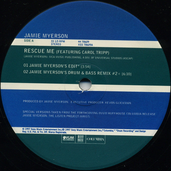 Jamie Myerson Featuring Carol Tripp : Rescue Me (12")