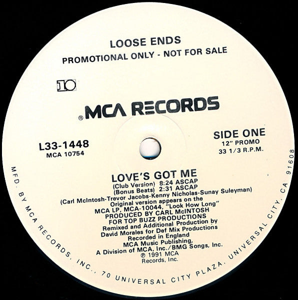 Loose Ends : Love's Got Me (12", Promo)