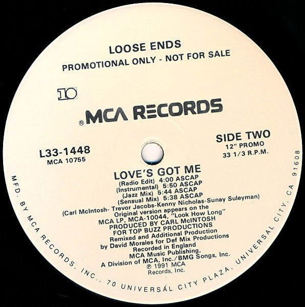 Loose Ends : Love's Got Me (12", Promo)