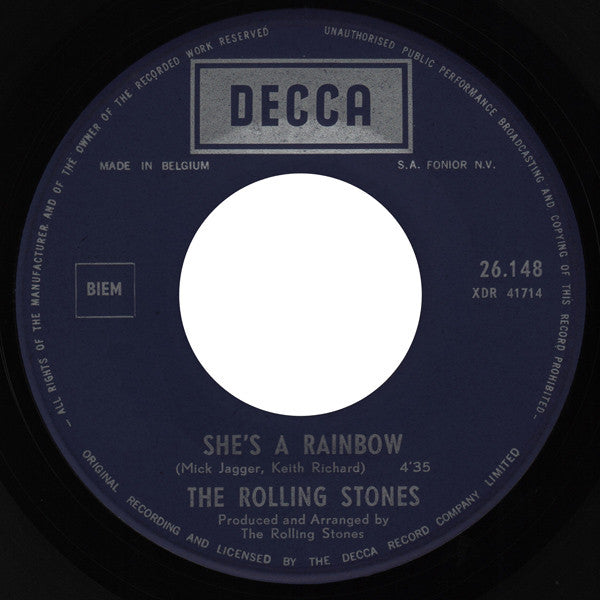 The Rolling Stones : 2,000 Light Years From Home / She's A Rainbow (7", Single, Mono)