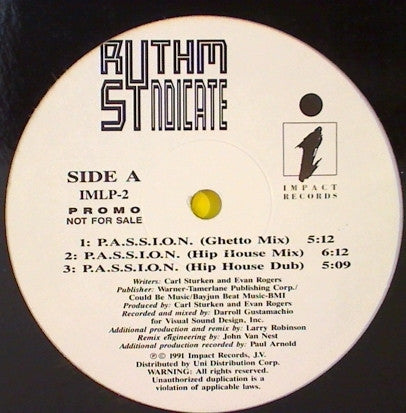 Rythm Syndicate (2) : P.A.S.S.I.O.N. (12", Single, Promo)