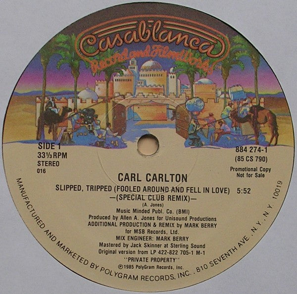 Carl Carlton : Slipped, Tripped (Fooled Around And Fell In Love) (12", Promo)