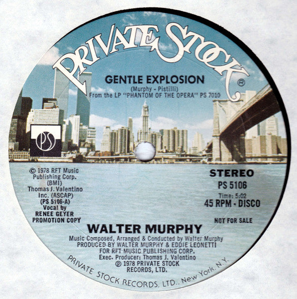 Walter Murphy : Gentle Explosion / Dance Your Face Off (12", Promo, Mon)