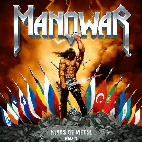 the album cover for Manowar - Kings of Metal Mmxiv (Silver Edition)