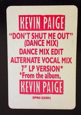 Kevin Paige : Don't Shut Me Out (12", Promo)