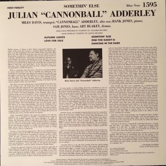 Cannonball Adderley : Somethin' Else (2x12", Album, Ltd, Num, RE, RM, 180)