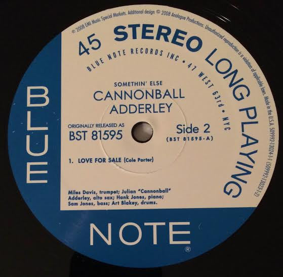 Cannonball Adderley : Somethin' Else (2x12", Album, Ltd, Num, RE, RM, 180)