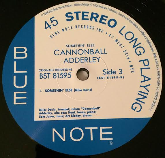 Cannonball Adderley : Somethin' Else (2x12", Album, Ltd, Num, RE, RM, 180)