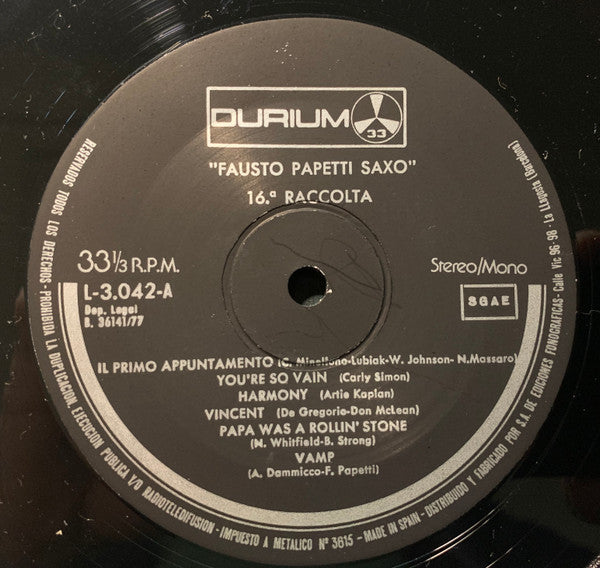 Fausto Papetti : 16.ª Raccolta (LP, Album)