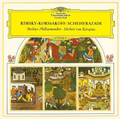 the album cover for Von Herbert Karajan - R.Korsakov: Scheherazade