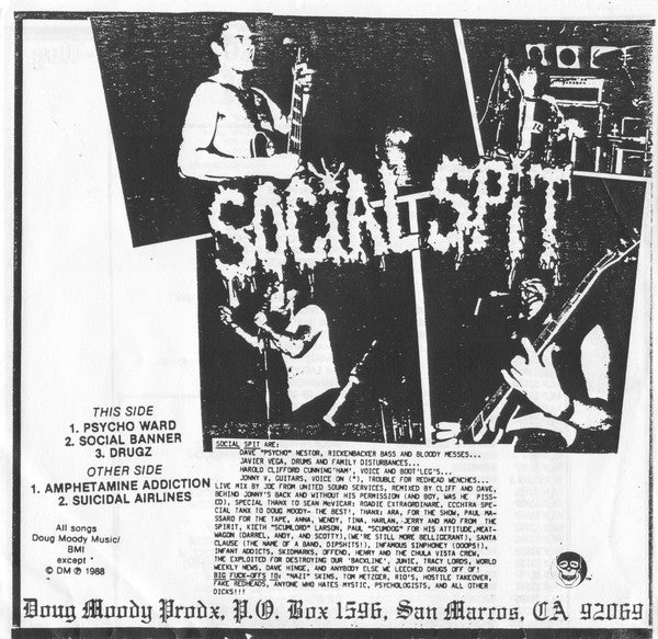 Social Spit : Live Spit (7", EP, Ltd, Blu)