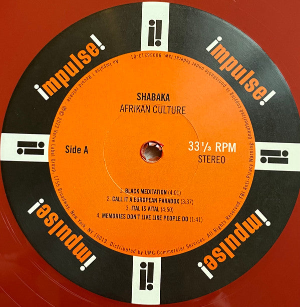 Shabaka* : Afrikan Culture (12", MiniAlbum, RSD, Mar)