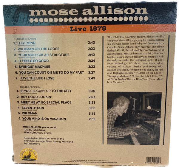 Mose Allison : Live 1978 (LP, RSD)