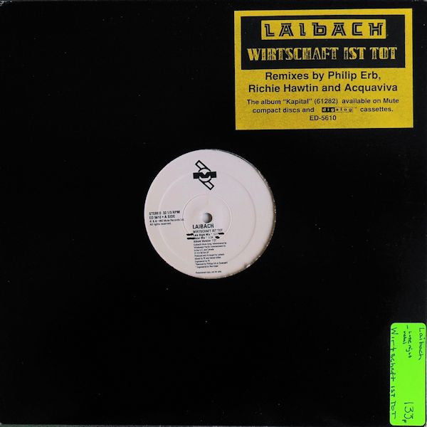 Laibach : Wirtschaft Ist Tot (12", Promo)