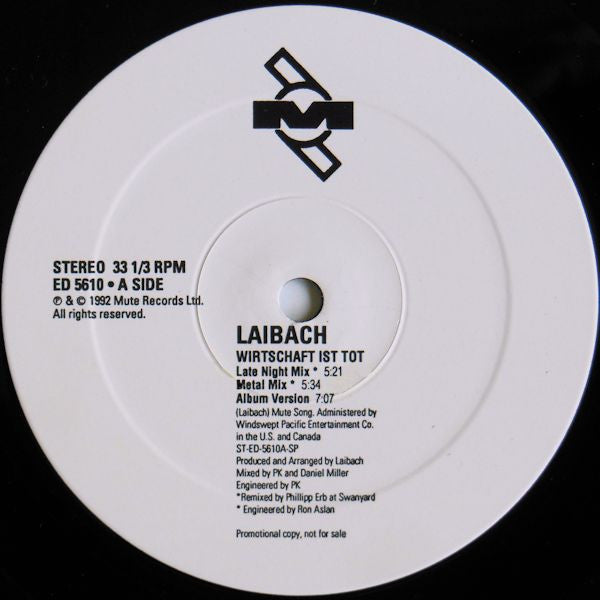 Laibach : Wirtschaft Ist Tot (12", Promo)