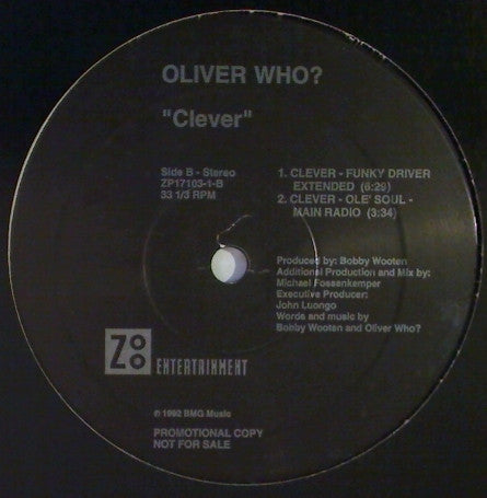 Oliver Who? : Clever (12", Promo)