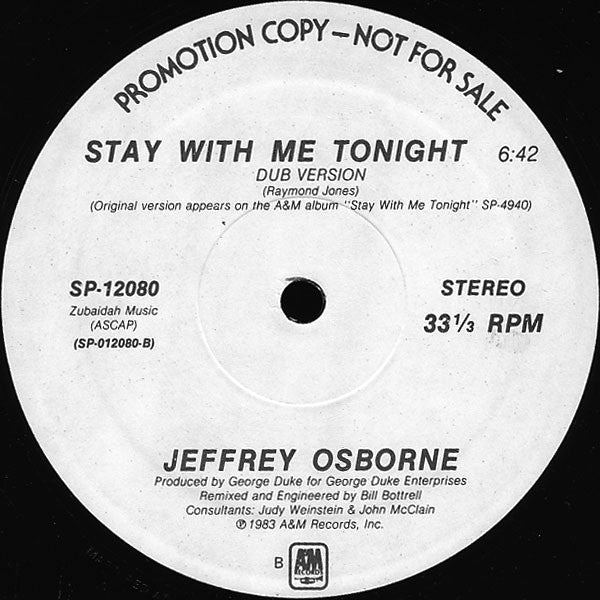 Jeffrey Osborne : Stay With Me Tonight (12", Promo)