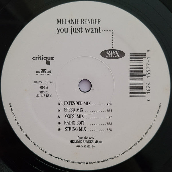 Melanie Bender : You Just Want Sex (12")