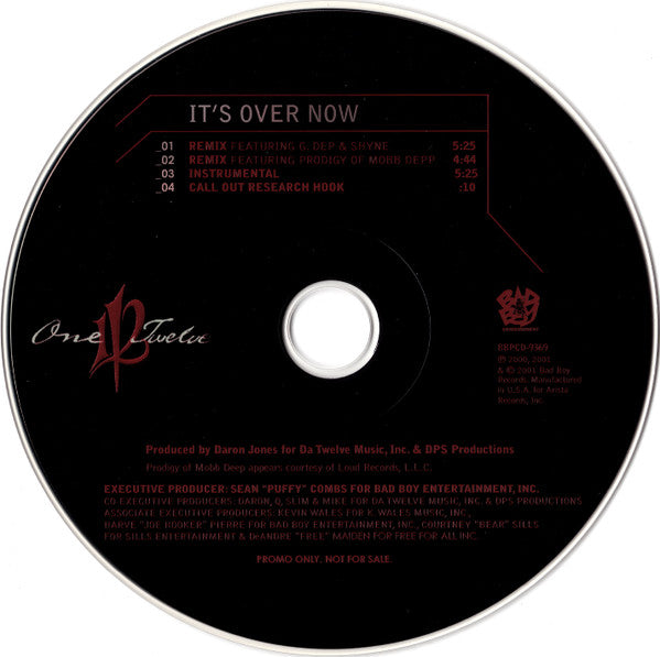 One Twelve* : It's Over Now (Remix) (CD, Single, Promo)